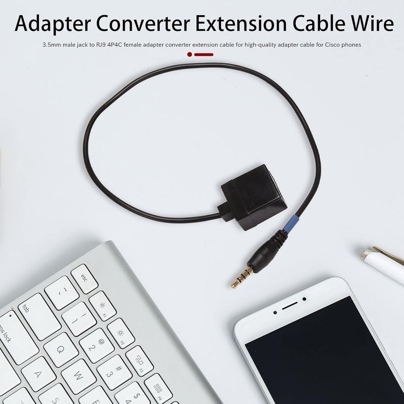 3.5mm Male Jack to RJ9 4P4C Female Adapter Converter Extension Cable for Telephone - Image 4